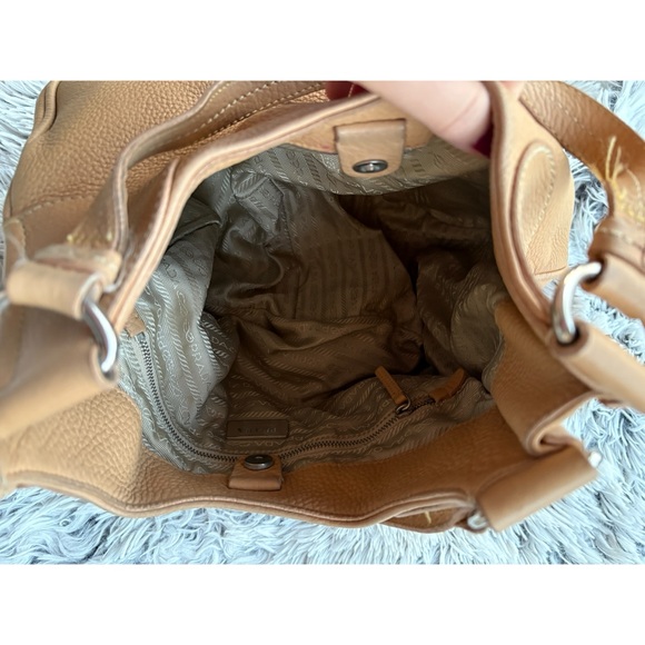 Prada 100% Authentic Light Brown Leather Shoulder Bag - Picture 5 of 12